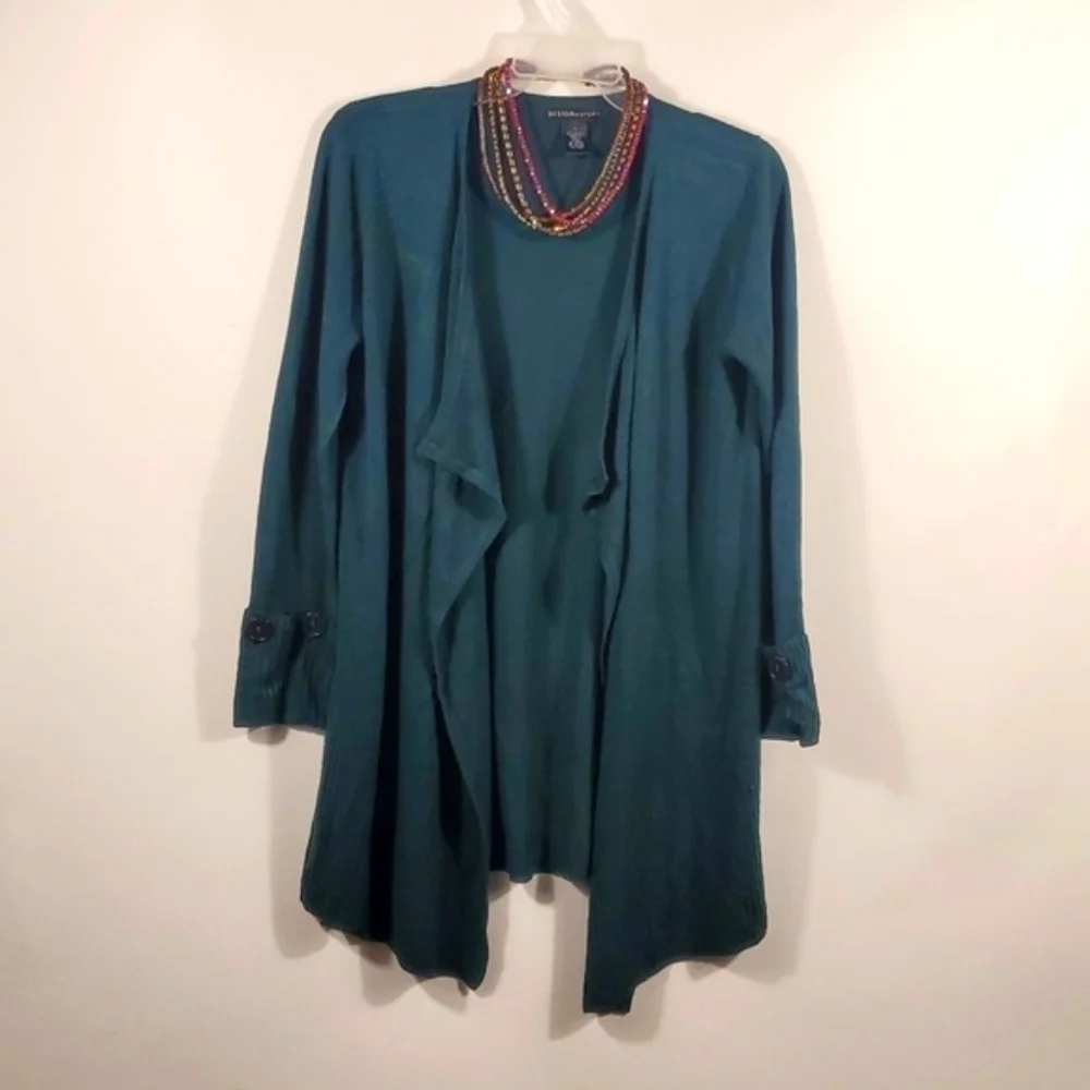 Hunter Green Trendy Open Cardigan Size Large - Picture 1 of 11